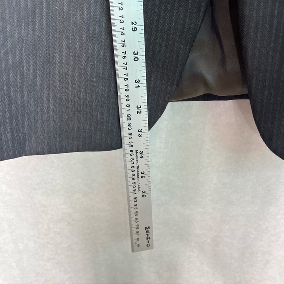 HICKEY FREEMAN 100% Worsted Wool Two Button Blazer Sz 48L Grey Blue - Picture 4 of 7